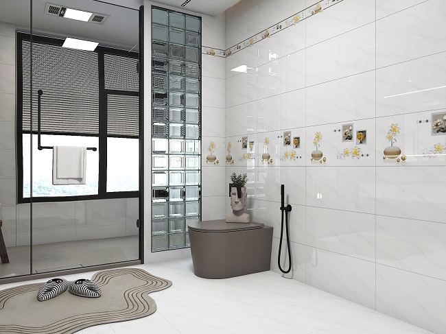 Mẫu gạch ốp tường Hoàn Mỹ 30x60 2175 với lớp men bóng kính thích hợp sử dụng trong khu vực nhà tắm